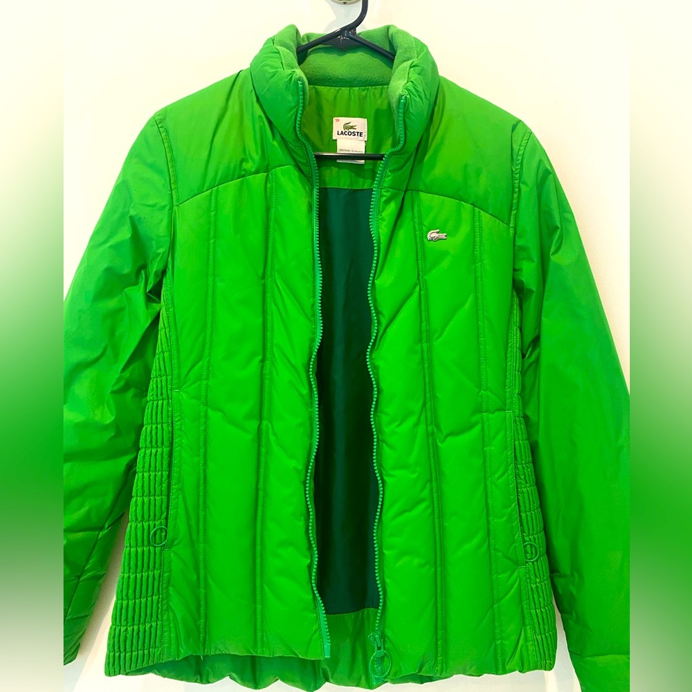 Bright green Lacoste puffer jacket